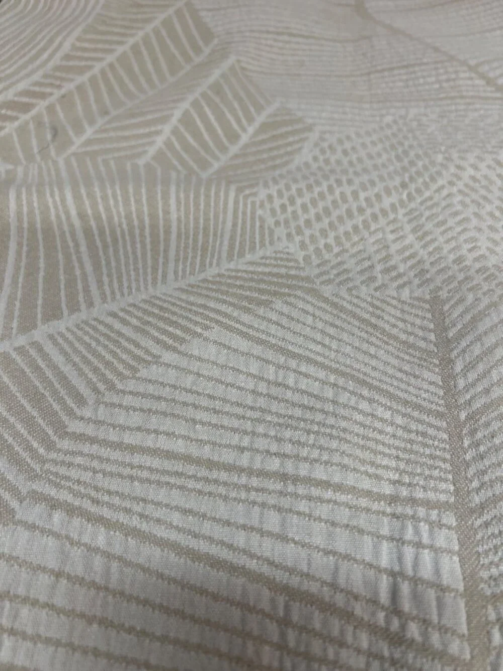 Decorative Beige Pillow Cover With Abstract Textured Design & Zipper Closure